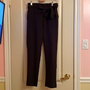 Black Straight Leg Dress Pants w/ tie in front